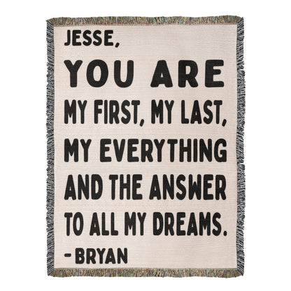 Personalized My Everything Woven Blanket